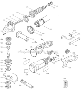 Page A Diagram and Parts List for G850GW Type 2 Black and Decker Angle Grinder